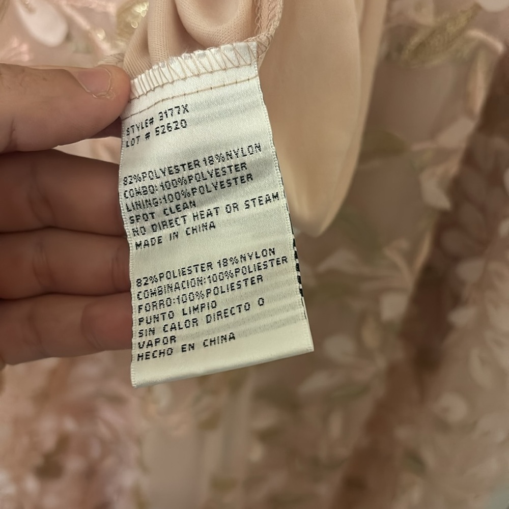 Xscape Womens Floral Metallic Evening Dress Pink 14 - Picture 8 of 11